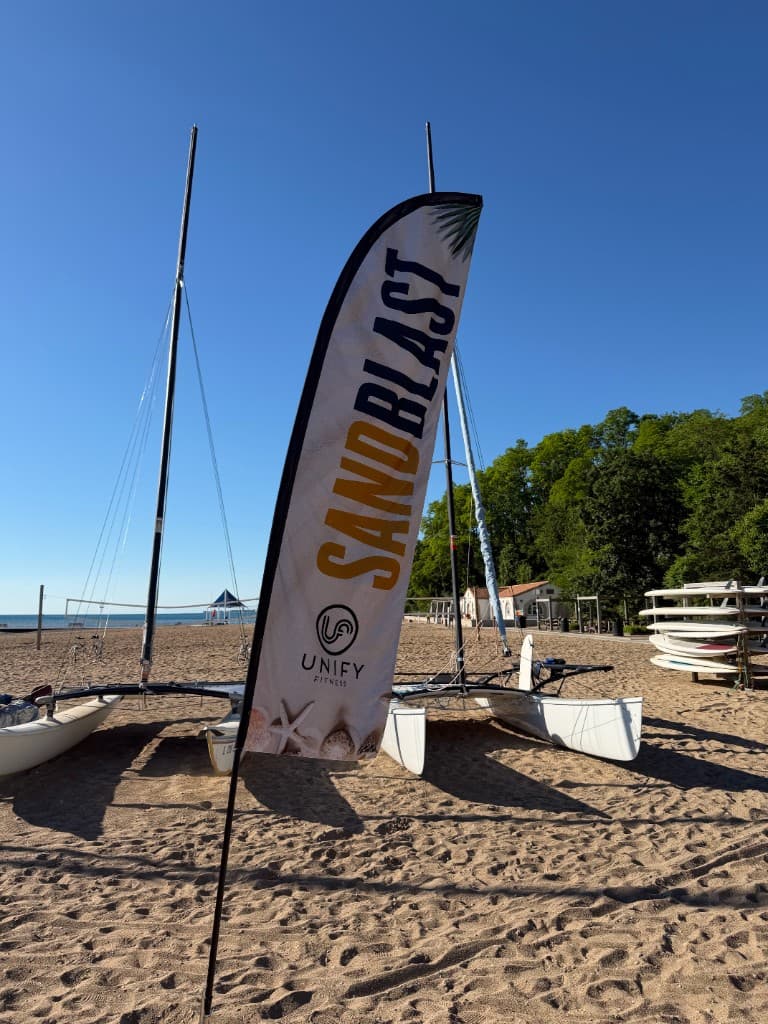 Sandblast flag at Glencoe Beach